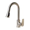 Alfi Brand Brushed Nickel Square Gooseneck Pull Down Kitchen Faucet ABKF3889-BN